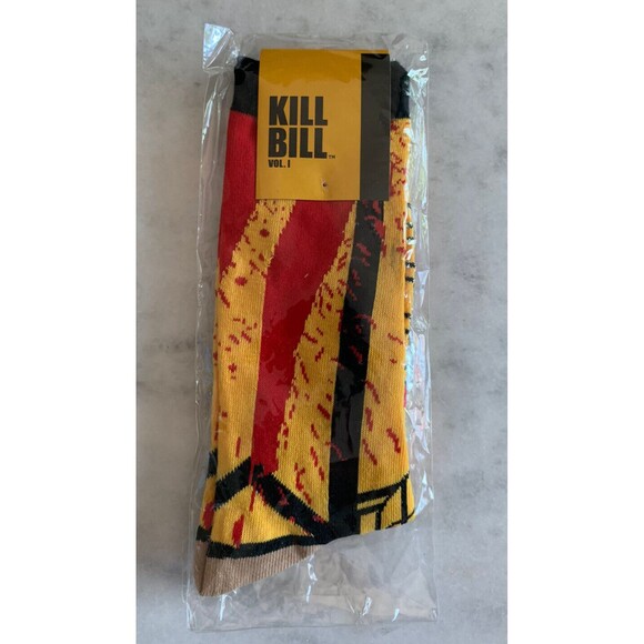 Kill Bill Vol. 1 Loot Crate Exclusive Socks Miramax 2016 - NEW Yellow Red Blood - Picture 1 of 2